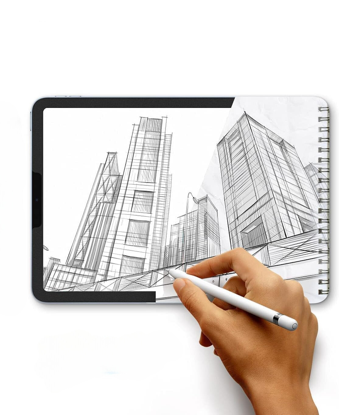 Folie Gelle cu textură de hârtie pentru iPad